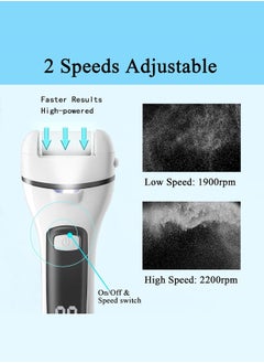 Bukela Callus Remover for Feet, 13-in-1 Professional Pedicure Tools Foot Care Kit, Foot Scrubber Electric Feet File Pedi for Hard Cracked Dry Dead Skin, 3 Rollers, 2 Speed, Battery Display  - Image 5
