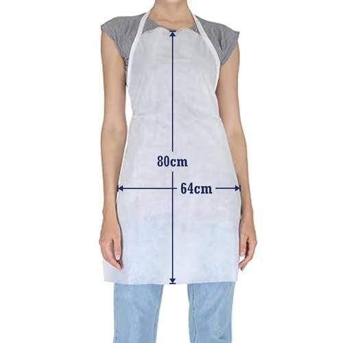 C-Cure Non-Woven Disposable Apron for Adults | Disposable Apron for Kitchen, Restaurants, Homes, Spa, Salons, Barber Shop, Beauty Parlors, Doctors (White, Pack of 10) - Image 2