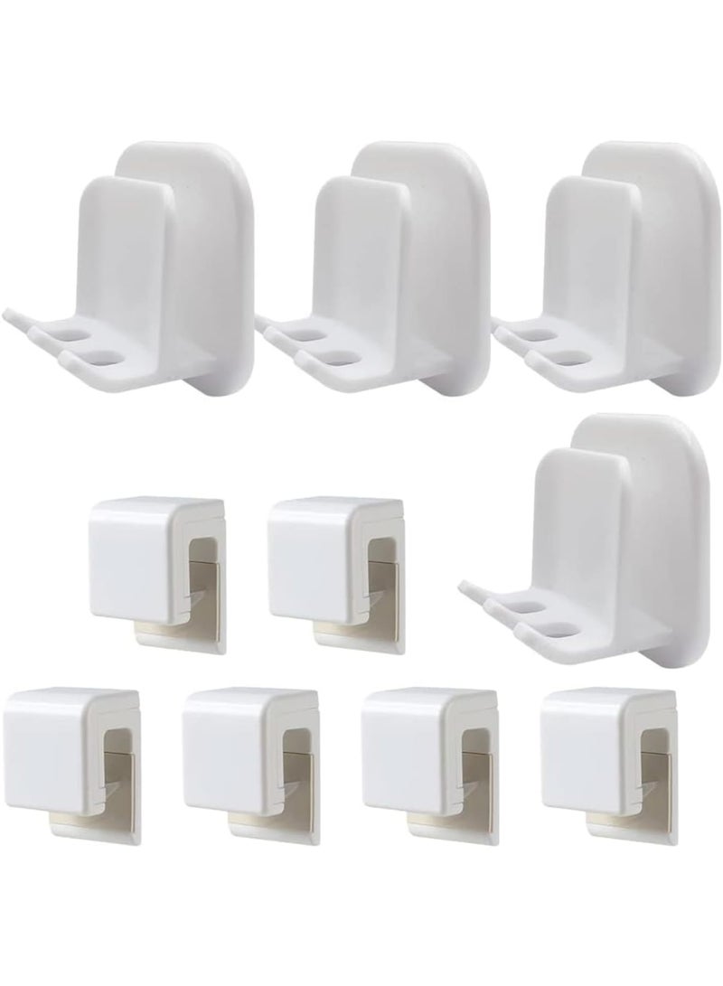 SOLARAE Wall toothbrush holders Set, 4 Pcs Multi Function Razor Holder, Plug Hooks, 6 Pcs Self Adhesive Toothpaste Clips, Easy Install, Durable, for Bathroom, Kitchen - Image 1