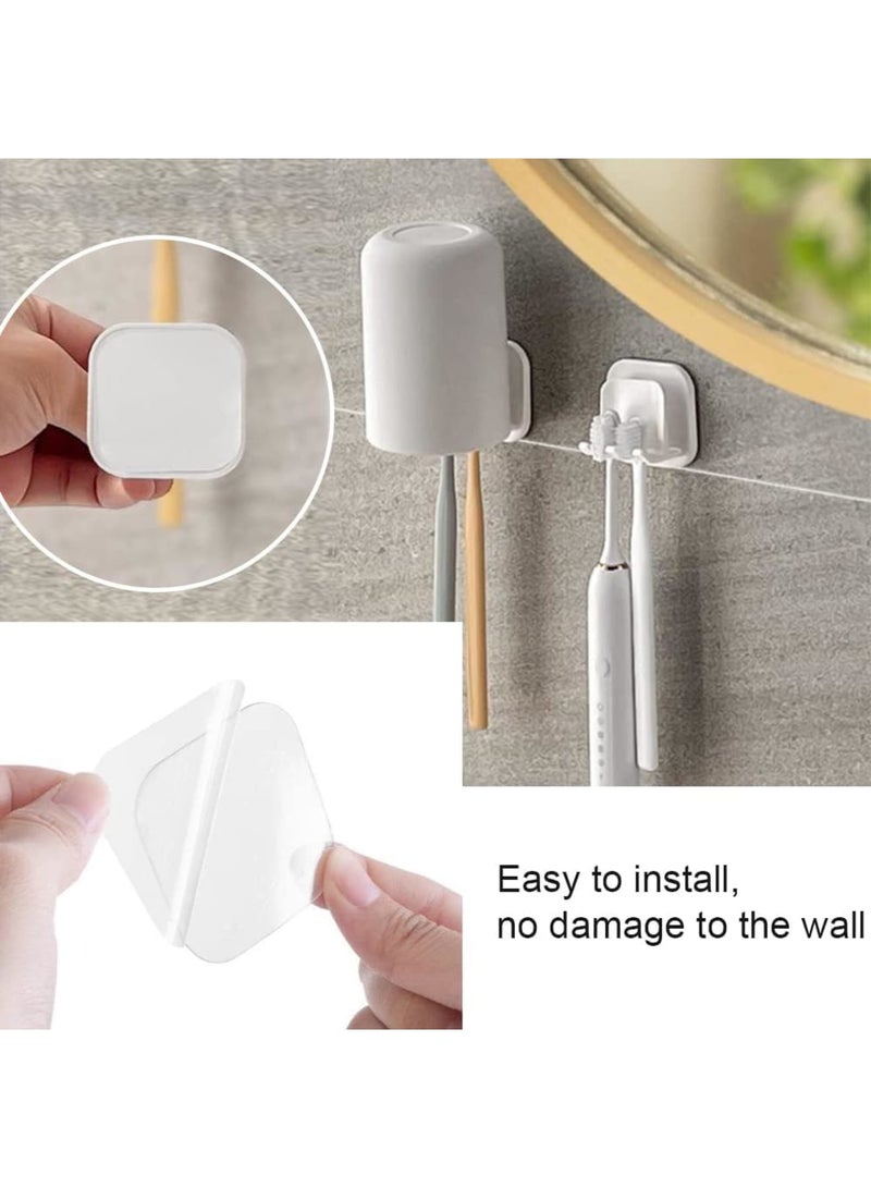 SOLARAE Wall toothbrush holders Set, 4 Pcs Multi Function Razor Holder, Plug Hooks, 6 Pcs Self Adhesive Toothpaste Clips, Easy Install, Durable, for Bathroom, Kitchen - Image 3