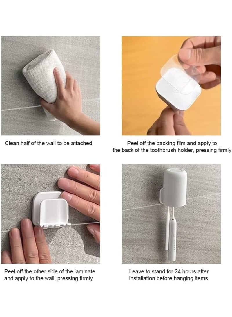 SOLARAE Wall toothbrush holders Set, 4 Pcs Multi Function Razor Holder, Plug Hooks, 6 Pcs Self Adhesive Toothpaste Clips, Easy Install, Durable, for Bathroom, Kitchen - Image 2