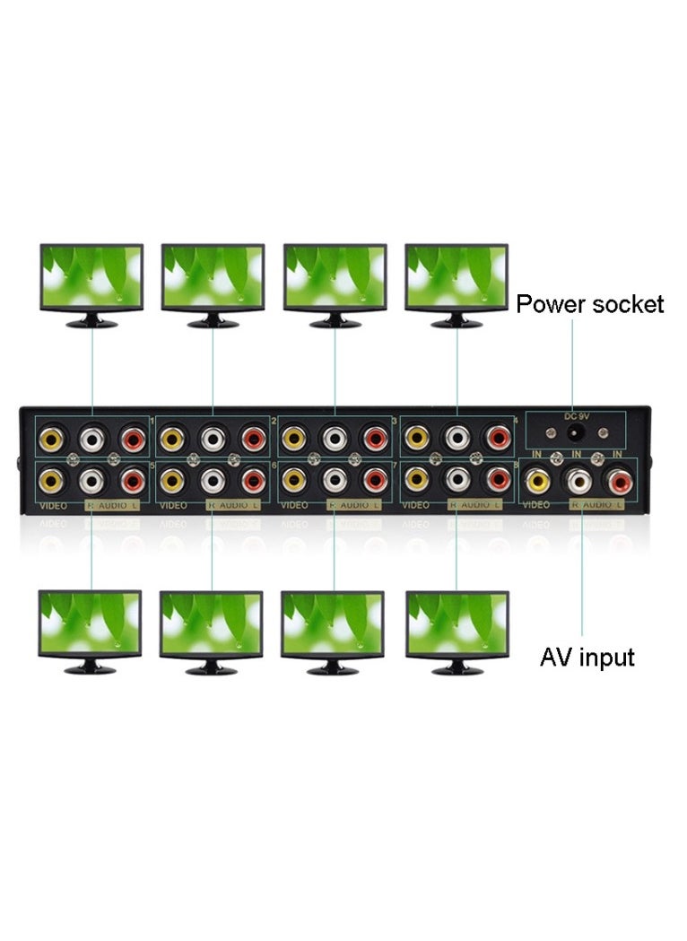 Generic FJGEAR FJ-108AV Audio Video Splitter 1 In 8 Out CVBS Separator  - Image 5