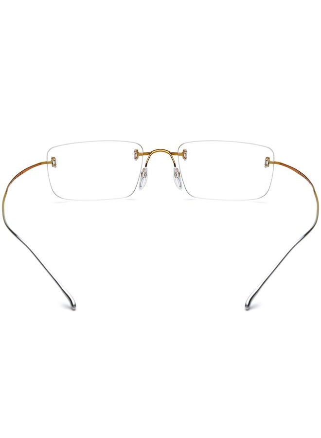 FONEX Titanium Glasses Frame,Rimless Frameless Optical Eyewear Eyeglasses for Men and Women F85634 (85871 Yellow) - Image 5