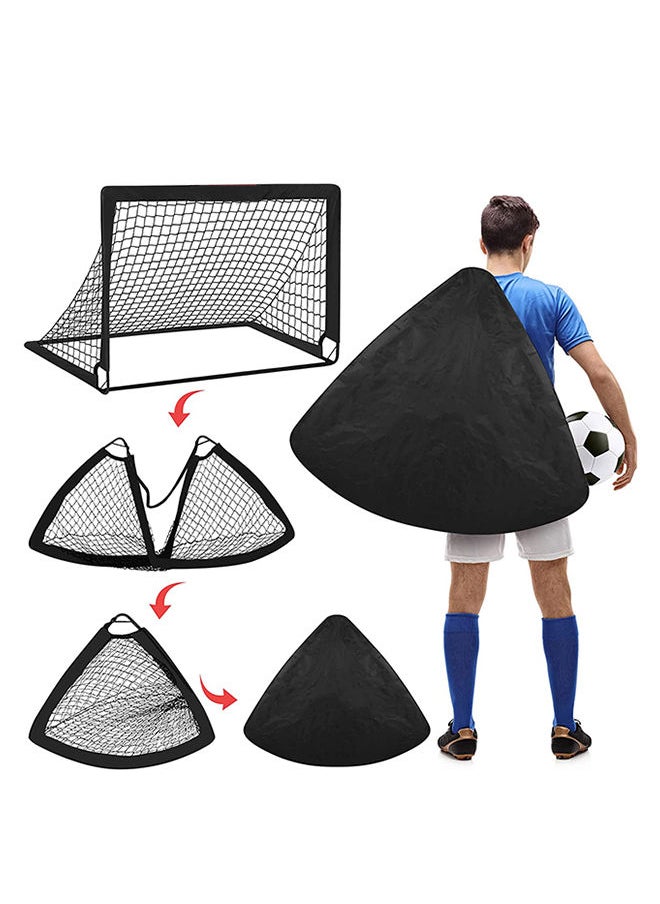 Generic - Portable Training Goals,120x90 cm Pop Up Soccer Net for Backyard,Set of 2 With Carry Bag,soccer ball,inflation pump,8 cones and 8 U shaped nails - Image 1