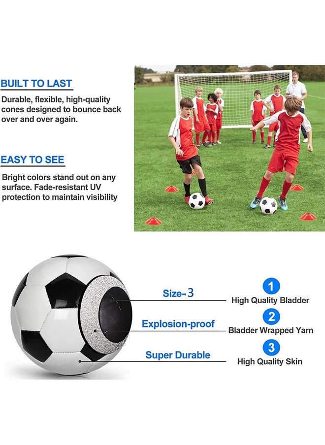 Generic - Portable Training Goals,120x90 cm Pop Up Soccer Net for Backyard,Set of 2 With Carry Bag,soccer ball,inflation pump,8 cones and 8 U shaped nails - Image 1