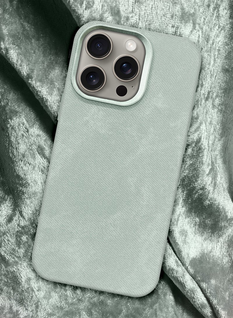 CATANES iPhone 15 Pro Max Alcantara Case Cover Premium Quality Luxurious Soft Touch Protection with Metal Camera Frame - Natural Titanium  - Image 4
