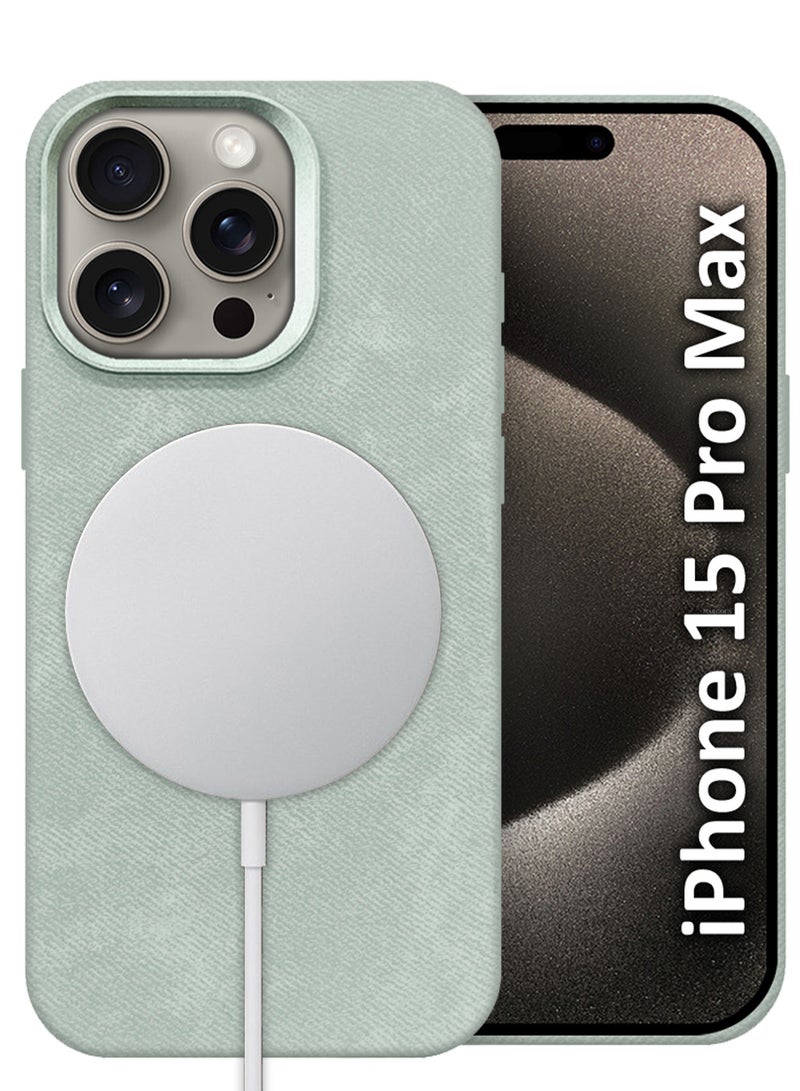 CATANES iPhone 15 Pro Max Alcantara Case Cover Premium Quality Luxurious Soft Touch Protection with Metal Camera Frame - Natural Titanium  - Image 2