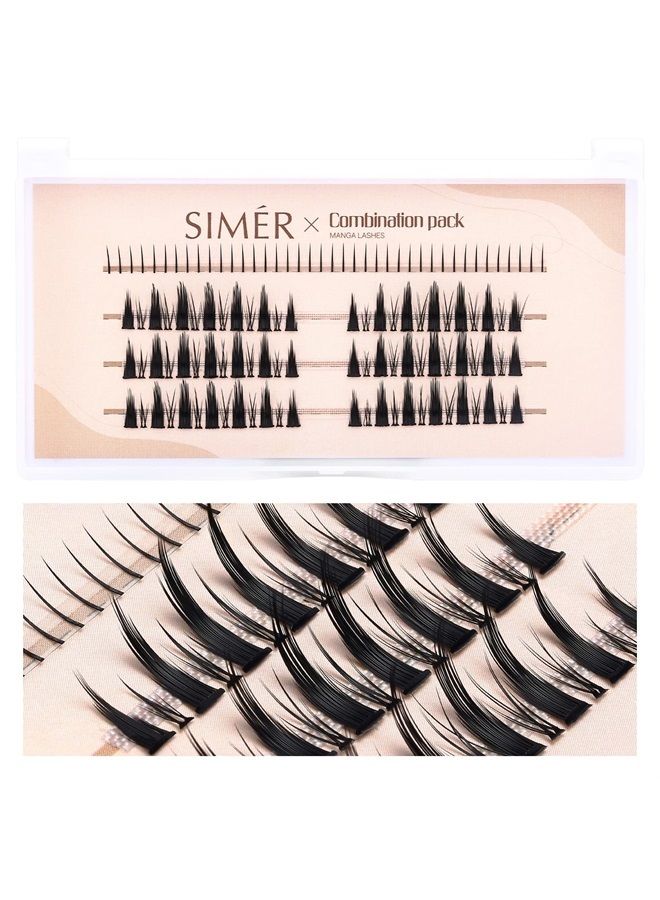 SIMER Manga Lashes Individual 6-14mm 118 Clusters Anime Lashes Mink False Eyelashes Extension Kit Lash Clusters with Bottom Lashes for Y2K Make Up  - Image 1