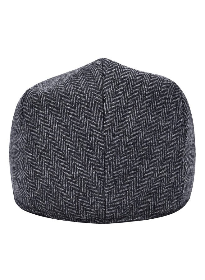 STARANCE Men Hat Wool Blend Newsboy Ivy Tweed Flat Cap, Herringbone Gray, 7 1/2 - Image 5