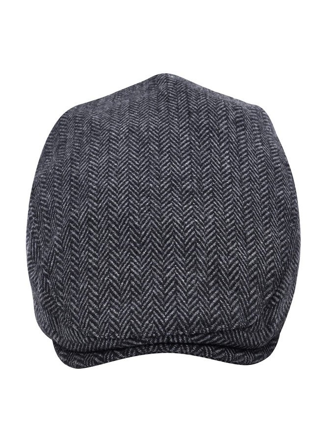STARANCE Men Hat Wool Blend Newsboy Ivy Tweed Flat Cap, Herringbone Gray, 7 1/2 - Image 4