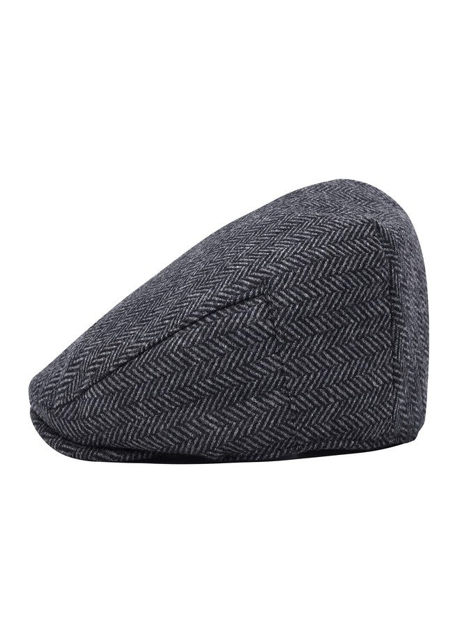 STARANCE Men Hat Wool Blend Newsboy Ivy Tweed Flat Cap, Herringbone Gray, 7 1/2 - Image 3