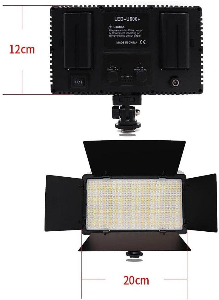 ELTRAZONE 600 LED light video light kit , rechargeable and plug-powered camera video light, 3200K-5600K camera video light， rechargeable and plug-powered video conference live light (LED LIGHT)  - Image 5