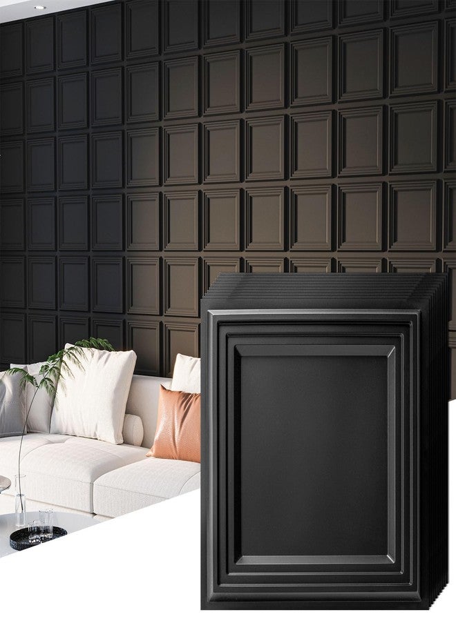 Art3d 33-Pack 3D Textured Accent Wall Panel for Interior Décor, Waterproof PVC Decorative Wall Paneling for Living Room Bedroom Gaming Room Office, 11.8"x11.8" Cover 32.Sq.Ft., Black - Image 1
