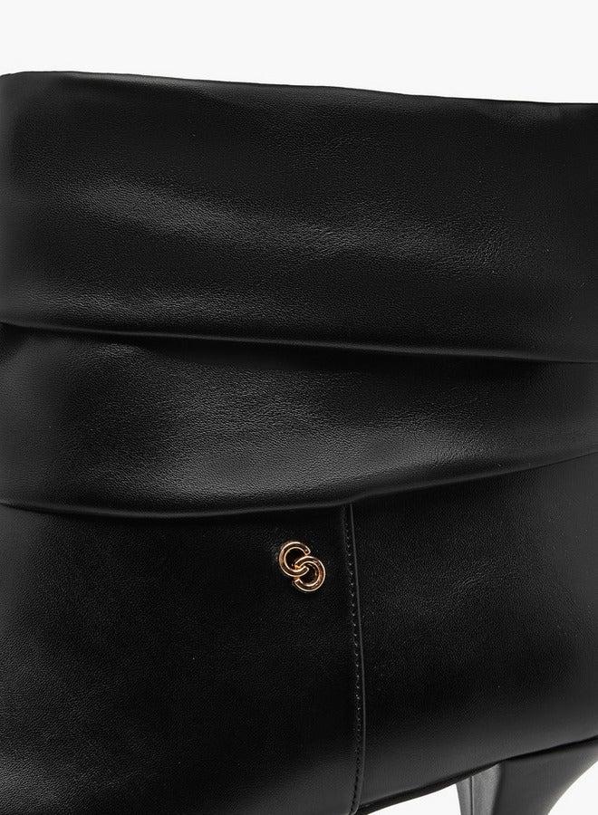 سيليست بوت نسائي بكعب رفيع وتفاصيل مكشكشة للكاحل - Image 4