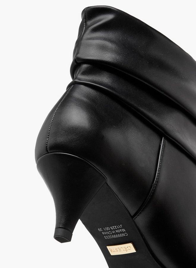 سيليست بوت نسائي بكعب رفيع وتفاصيل مكشكشة للكاحل - Image 5