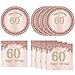KHAIVI 40 PCS 60th Birthday Decorations for Women Rose Gold Party Supplies Include 60th Birthday Plates and Napkins Rose Gold 1966 Birthday Decorations Disposable Tableware Set for Girl Ladies Women - Image 3
