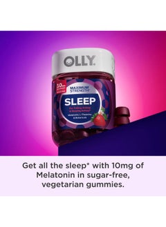 BULKSUPPLEMENTS.COM Max Strength Sleep Gummy, 10mg Melatonin, L-Theanine, Chamomile, Lemon Balm, Sugar Free, Vegetarian Sleep Aid, Strawberry - 50 Count  - Image 5