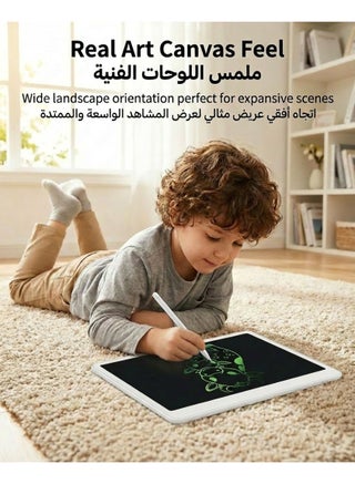 تابلت كتابة LCD مقاس 11 بوصة للأطفال والطلاب - لوحة رسم للاطفال بشاشة ملونة كبيرة - لوحة خربشة لحماية العين للأطفال الصغار - كراسة رسم إلكترونية قابلة للمسح، لعبة سفر مقاومة للماء ومحمولة (مثالية للمنزل والمدرسة والمكتب) - أزرق وأبيض - view 2