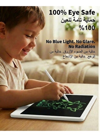 تابلت كتابة LCD مقاس 11 بوصة للأطفال والطلاب - لوحة رسم للاطفال بشاشة ملونة كبيرة - لوحة خربشة لحماية العين للأطفال الصغار - كراسة رسم إلكترونية قابلة للمسح، لعبة سفر مقاومة للماء ومحمولة (مثالية للمنزل والمدرسة والمكتب) - أزرق وأبيض - view 3