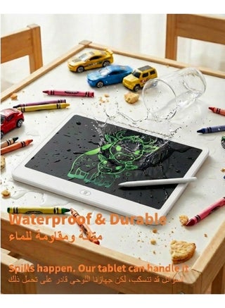 تابلت كتابة LCD مقاس 11 بوصة للأطفال والطلاب - لوحة رسم للاطفال بشاشة ملونة كبيرة - لوحة خربشة لحماية العين للأطفال الصغار - كراسة رسم إلكترونية قابلة للمسح، لعبة سفر مقاومة للماء ومحمولة (مثالية للمنزل والمدرسة والمكتب) - أزرق وأبيض - view 5