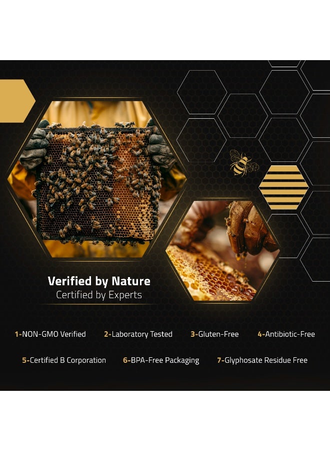 DW Power Sport Power Honey 250g – A premium blend of raw honey with pollen, propolis, royal jelly, and natural salt designed to support energy, endurance, and athletic performance. - Image 4