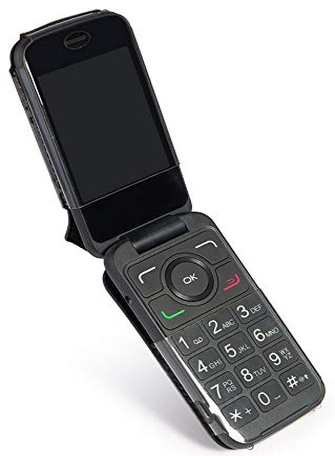 نيكيد سيل فون جراب لهاتف Alcatel Smartflip/Go Flip 3، من Nakedcellphone [جلد نباتي أسود] غطاء ملائم تمامًا مع [حماية مدمجة للشاشة] و[مشبك حزام معدني] لهاتف Alcatel Go Flip 3، Alcatel Smartflip (2019) - Image 5