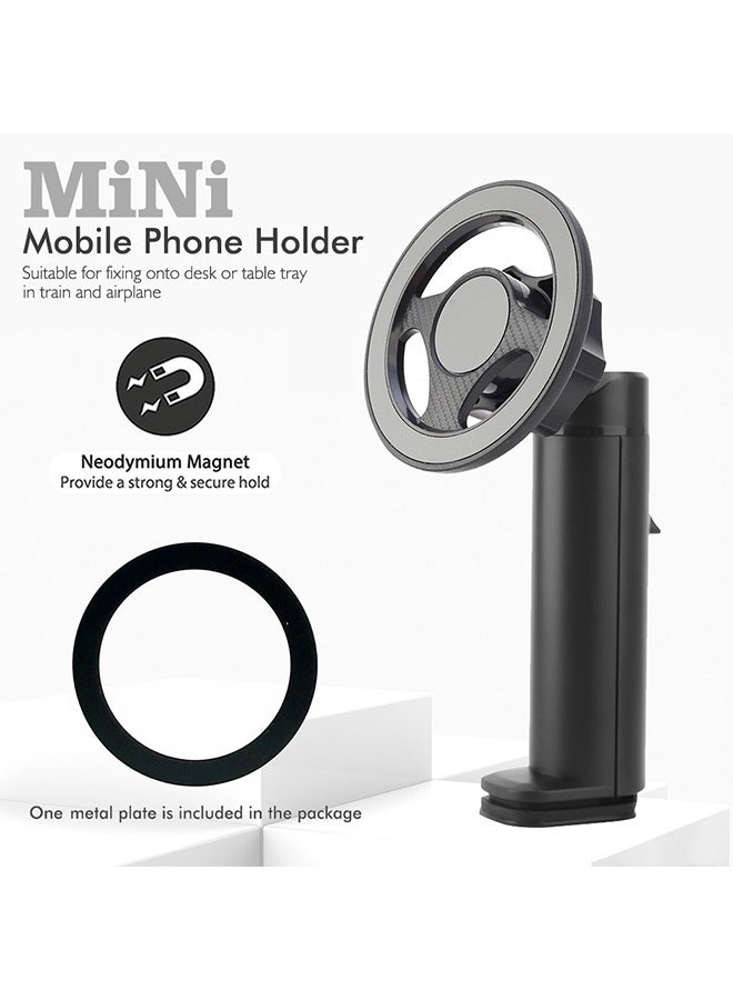 Gecomo Magnetic Phone Holder with Adjustable 360° Rotation, Hands-Free Desktop Mount & Phone Stand (Home Office & Airplane Travel Essentials) - Image 3