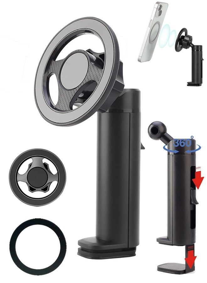 Gecomo Magnetic Phone Holder with Adjustable 360° Rotation, Hands-Free Desktop Mount & Phone Stand (Home Office & Airplane Travel Essentials) - Image 1
