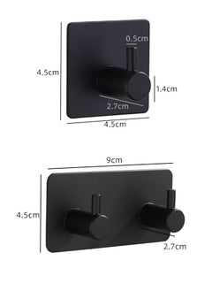 General 5pcs 304 Stainless Steel Adhesive Hooks - Strong Coat Hooks, Door Back Coat Hanger, Punch-Free Metal Coat Hook  - Image 3