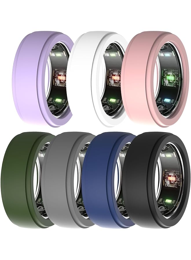 S-TOP Smart Ring Protector Cover, 7 Pack, Compatible with Oura Ring Gen3, SAMSUNG Galaxy Oura Gen3, ULTRAHUMAN AIR, Thin Soft Silicone Case Accessories Men Women