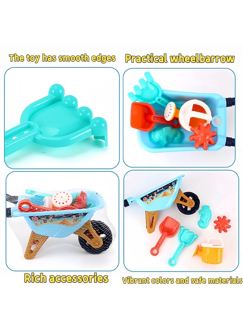 شو وو مجموعة ألعاب شاطئ الأطفال ， مجموعة من ألعاب السيارات والمجاملات الرملية ذات سبع قطع ، وألعاب شاطئ الأطفال ، ولعب صندوق الرمل للأطفال ، وألعاب السفر في الهواء الطلق ， مع قوالب وأدوات القلاع الرملية （الأنماط ملونة） - Image 3