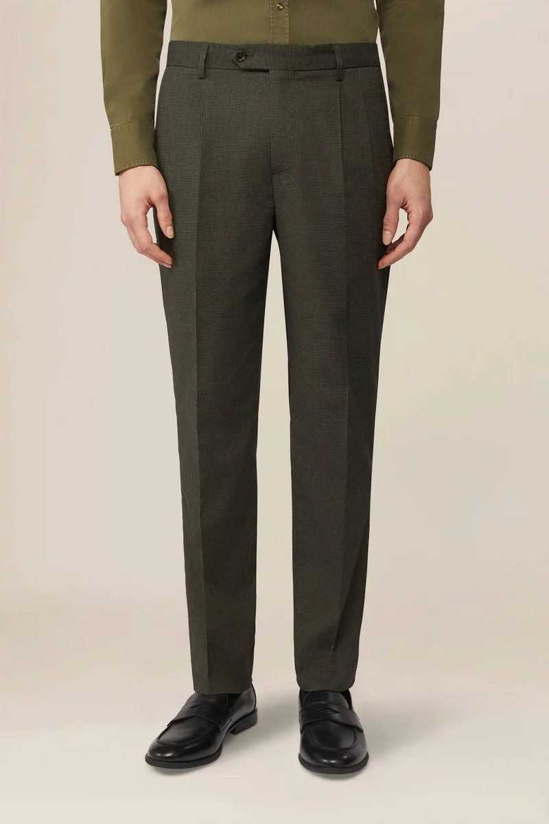 Doppelganger Green Men's micro pied de poule trousers - Green for Men | Best Price UAE