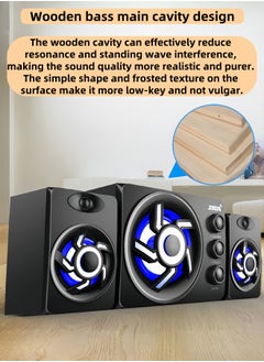 3-Piece Set Stereo Bass Subwoofer , D-208 Desktop Computer Audio Subwoofer Mobile Phone, Home, Game, Speaker 2.1 Wooden Audio - Black Colorful Lights - pzsku/Z288ABA0F908B762FA466Z/45/_/1725201579/f1ed2a9a-8af2-451f-bafb-7d3c85549ea8