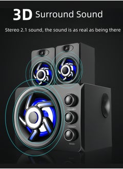 3-Piece Set Stereo Bass Subwoofer , D-208 Desktop Computer Audio Subwoofer Mobile Phone, Home, Game, Speaker 2.1 Wooden Audio - Black Colorful Lights - pzsku/Z288ABA0F908B762FA466Z/45/_/1725201692/463c0a7c-6544-4006-8d4a-205c0d9f1b13