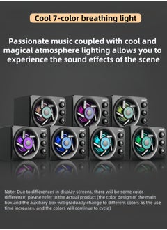 3-Piece Set Stereo Bass Subwoofer , D-208 Desktop Computer Audio Subwoofer Mobile Phone, Home, Game, Speaker 2.1 Wooden Audio - Black Colorful Lights - pzsku/Z288ABA0F908B762FA466Z/45/_/1725201714/59c82fdc-8a18-4e67-9320-35b7c17d2d46