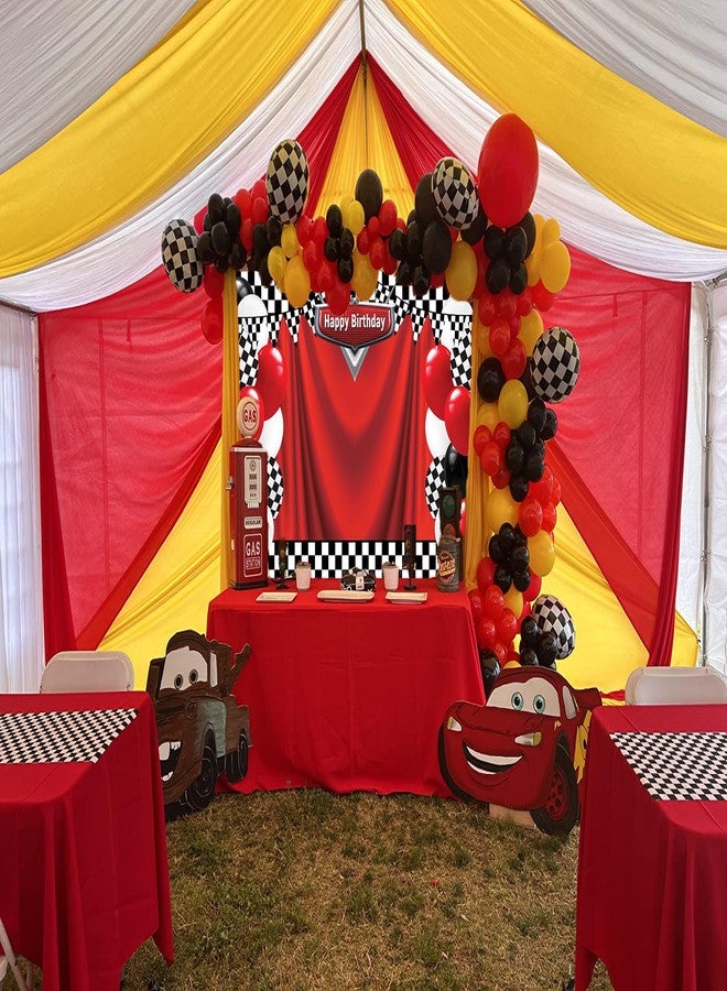 CINRAY Race Car Happy Birthday Backdrop 7x5FT Racing Competition Photography Background for Boy Car Racing Theme Birthday Party Decorations Supplies Photo Props - Image 3