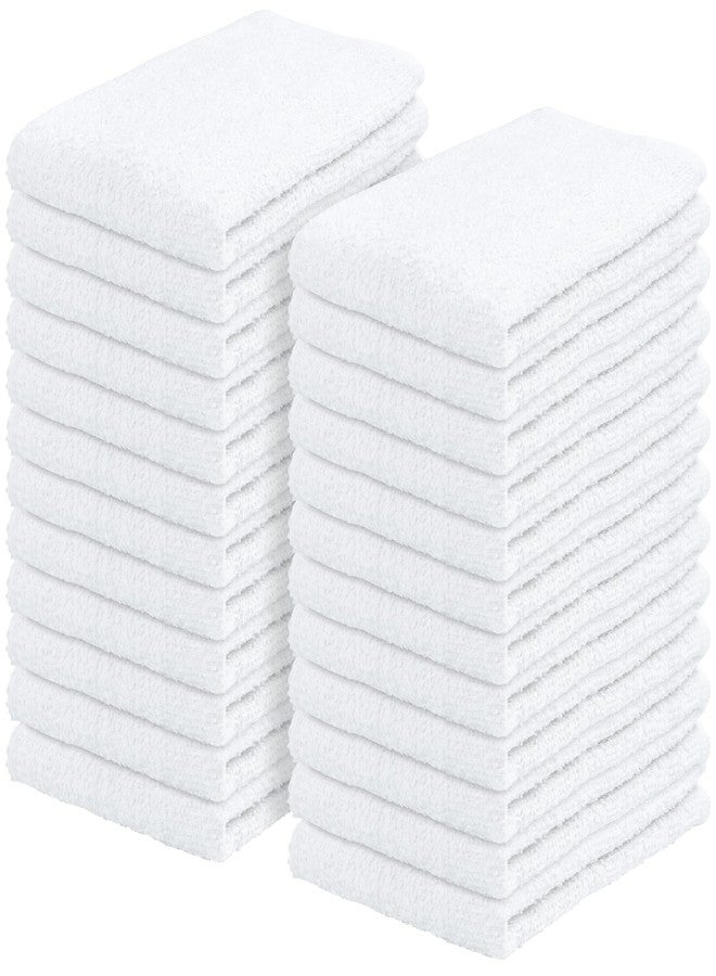 TEXCRAFT Bar Mop Towels Pack of 24 – Bulk Terry Cleaning Rags 16"x19" – Absorbent, Durable Cotton Towels for Kitchen, Restaurant, Bar, Home – Multipurpose Commercial Terry Cloth Shop Rags (White) - Image 1