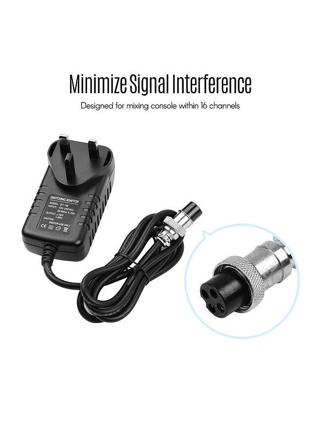Generic - Mixing Console Mixer Power Supply AC Adapter 15V 230mA Universal 4-Pin Round Connector for 16 Channels or below Mixing Consoles Replacement Accessories 100-240V Input UK Plug - Image 1
