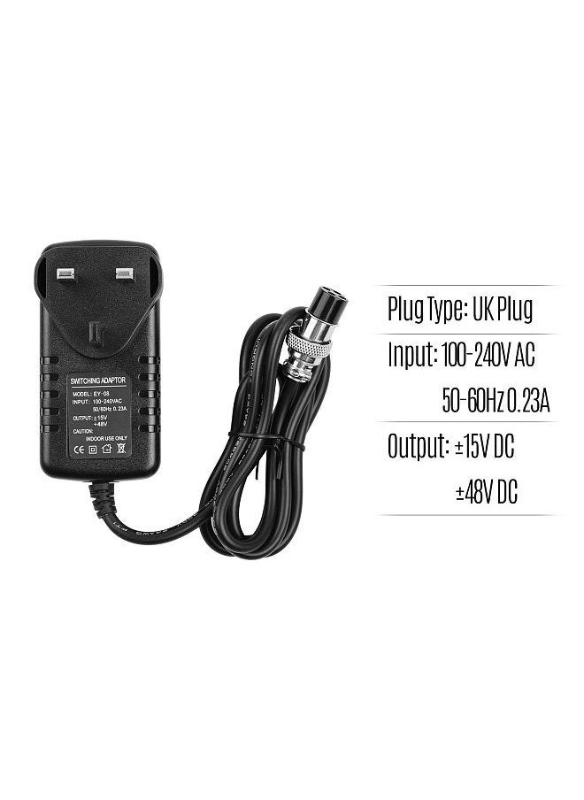 Generic - Mixing Console Mixer Power Supply AC Adapter 15V 230mA Universal 4-Pin Round Connector for 16 Channels or below Mixing Consoles Replacement Accessories 100-240V Input UK Plug - Image 1