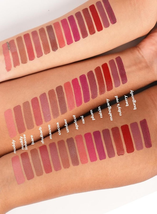 روبيز أورجانيك أحمر شفاه روبيز أورجانيكس شبه مطفي للنساء، مناسب لجميع درجات البشرة الهندية - غني بالأصباغ، مرطب، لا يسبب الجفاف، خفيف الوزن ويدوم طويلاً - مكياج شفاه، خالٍ من المواد الكيميائية الاصطناعية - روبيز ريد، 3.7 غرام - Image 3