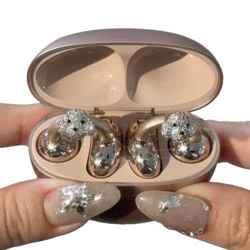 Chooseyo Rhinestone for Clip on Earbuds Open Ear Accessories, Elegant Zirconia Decorative Earphone Accessories, Removable Exquisite DIY Decoration - Image 1