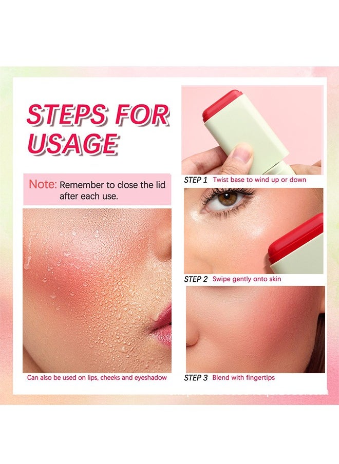 Blush The Moiseture Stick,Waterproof Makeup, Multi-effect 3-in-1 Eyeshadow Lipstick Blush, Must-have To Enhance Your Temperament(#03)