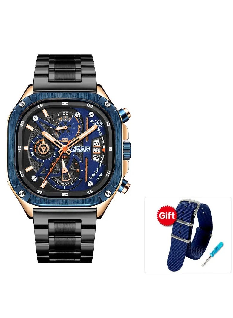 ميجر ساعة رياضية رجالية مقاومة للماء ساعة يد إلكترونية يابانية منبه للحركة - Image 1