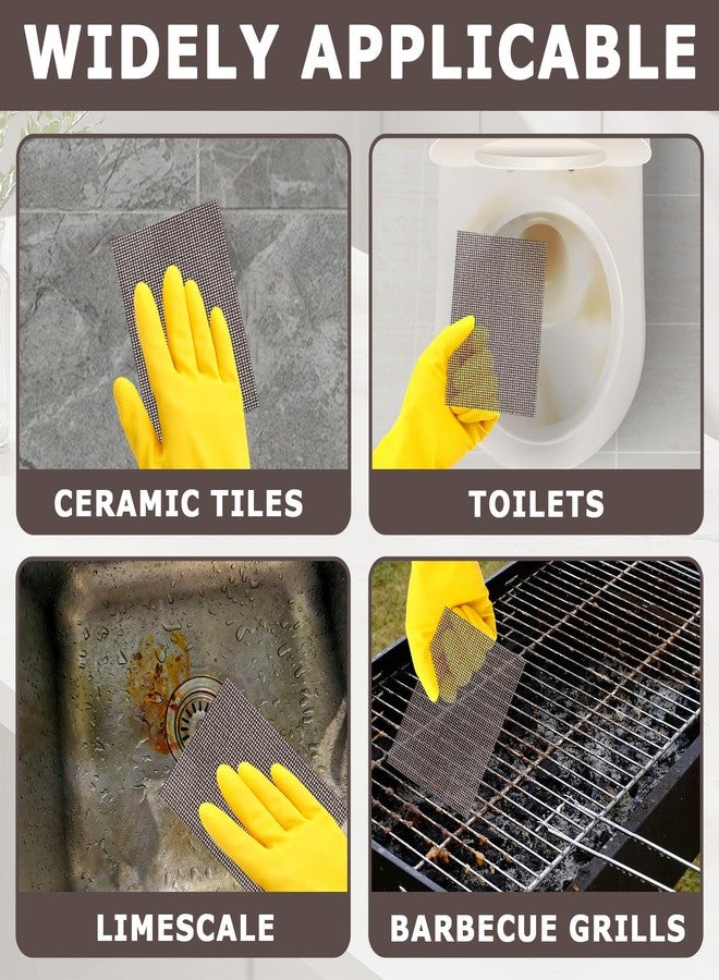 Pretwad Toilet Cleaning Screens - 10 Pcs Flexible Scrubbing Screen Cleaning Mesh for Household, 5.5 x 4 Inch Hard Water Stain Remover Pads, Scrubbing Screens Scouring Pads for Carbon, Rust & Scale - Image 4