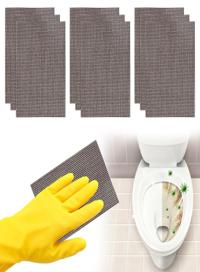 Pretwad Toilet Cleaning Screens - 10 Pcs Flexible Scrubbing Screen Cleaning Mesh for Household, 5.5 x 4 Inch Hard Water Stain Remover Pads, Scrubbing Screens Scouring Pads for Carbon, Rust & Scale - Image 1