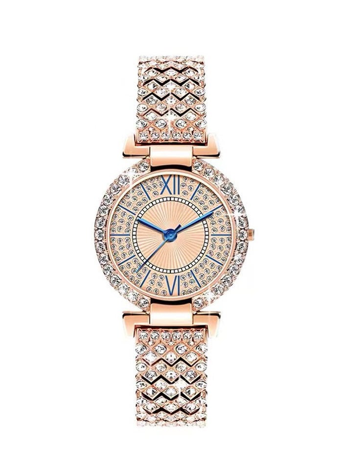 Generic Full Diamond Women's Watch Quartz Watch Bracelet (Rose Gold)  - Image 2