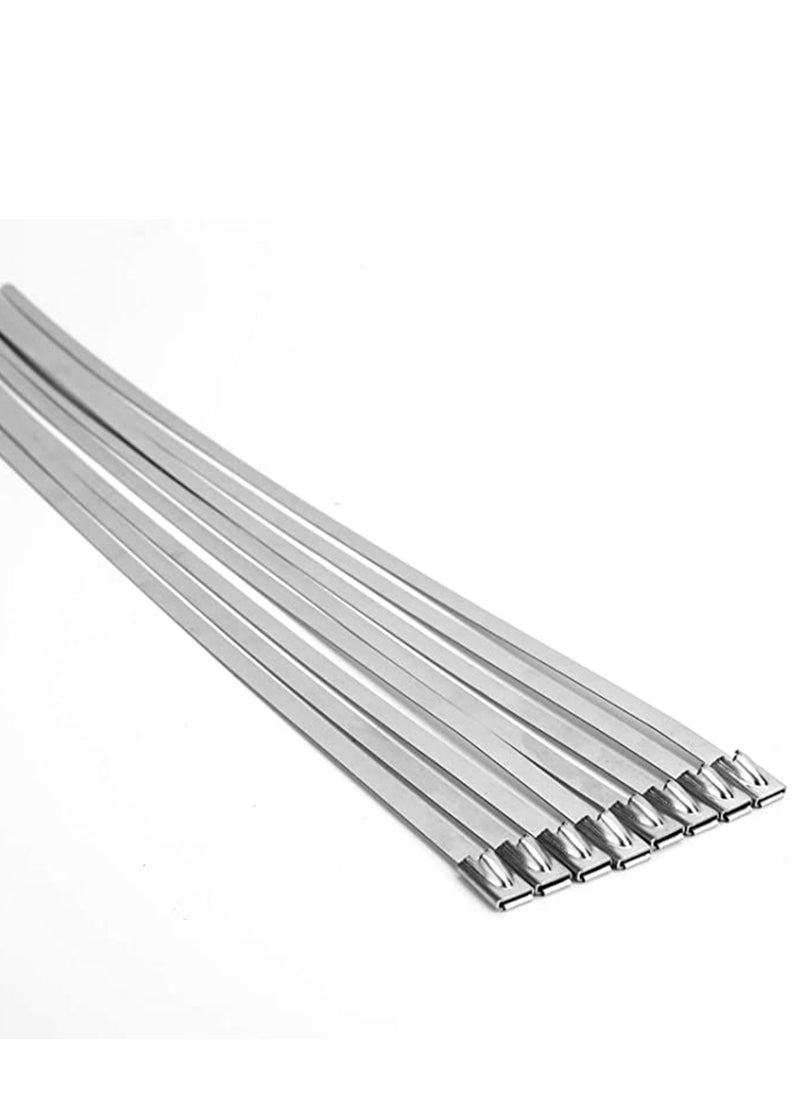 Generic 304 Stainless Steel, Strong and Durable Metal Cable Zip Ties,  Multi-purpose Heavy Duty Self-locking Cable Ties, Suitable for Exhaust Wrapping, Fence, Outdoor and Canopy Etc.  - Image 2