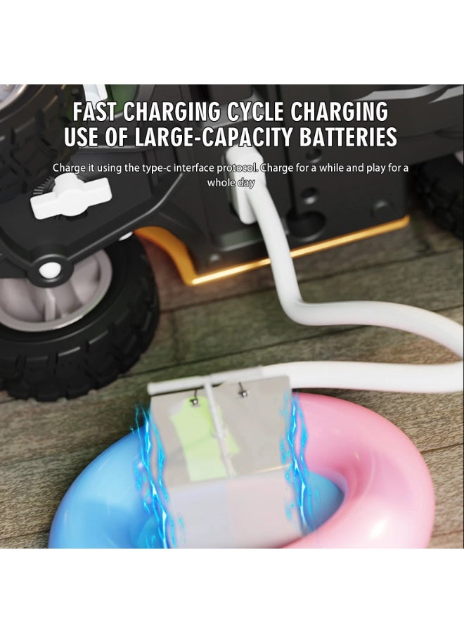 سيارة RC ذات شوكة رفع من السبائك المعدنية، HG-4-243 RTR 1:64 2.4G سيارة RC صغيرة ذات شوكة رفع من السبائك المعدنية تدعم التطبيق يتم التحكم فيها عن بعد بإضاءة LED وصوت هندسي لعبة مكتبية لجمع النماذج هدية للأولاد والبنات - أصفر - Image 4