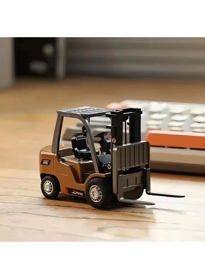 سيارة RC ذات شوكة رفع من السبائك المعدنية، HG-4-243 RTR 1:64 2.4G سيارة RC صغيرة ذات شوكة رفع من السبائك المعدنية تدعم التطبيق يتم التحكم فيها عن بعد بإضاءة LED وصوت هندسي لعبة مكتبية لجمع النماذج هدية للأولاد والبنات - أصفر - Image 2