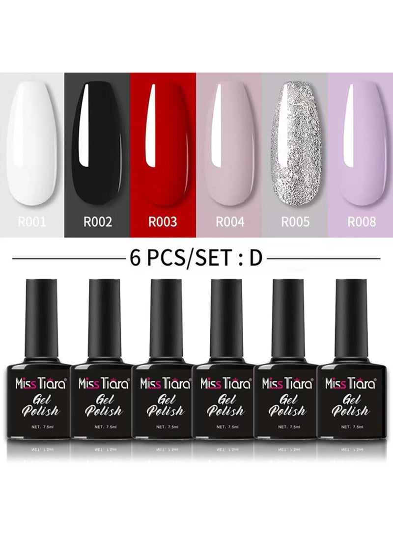MissTiara Gel Nail Polish, Nail glue,6-Piece UV and LED Gel Nail Polish Set Multicolour Long Lasting Nail Gel Polish DIY nail art at home  - Image 2